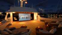 Yacht MIRAGE -  Top Deck at night watching Movies